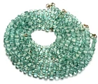 Aquamarine Colour Quartz 7 to 8 mm Size Faceted Nugget Beads 17.5" Necklace
