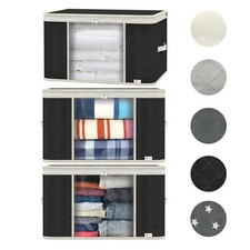 Vinsani 3pcs Deluxe Clothes Storage Bags Organizer Large Capacity Moisture-Proof