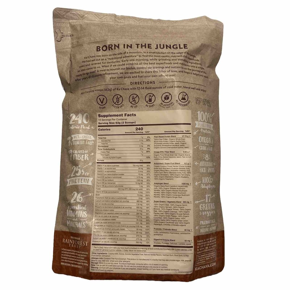 Ka'Chava Superfood PlantBased Proteins Chocolate EXP. 06/2024 eBay