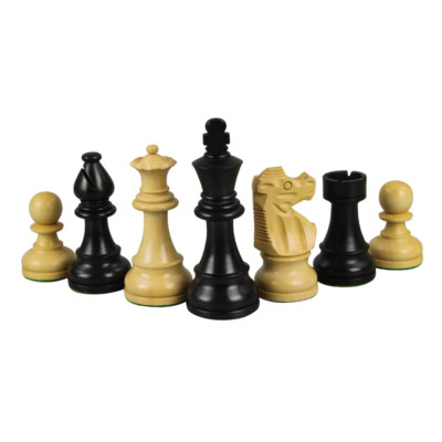 Ebonisierte französische Lardy Staunton Schachfiguren 3 Zoll