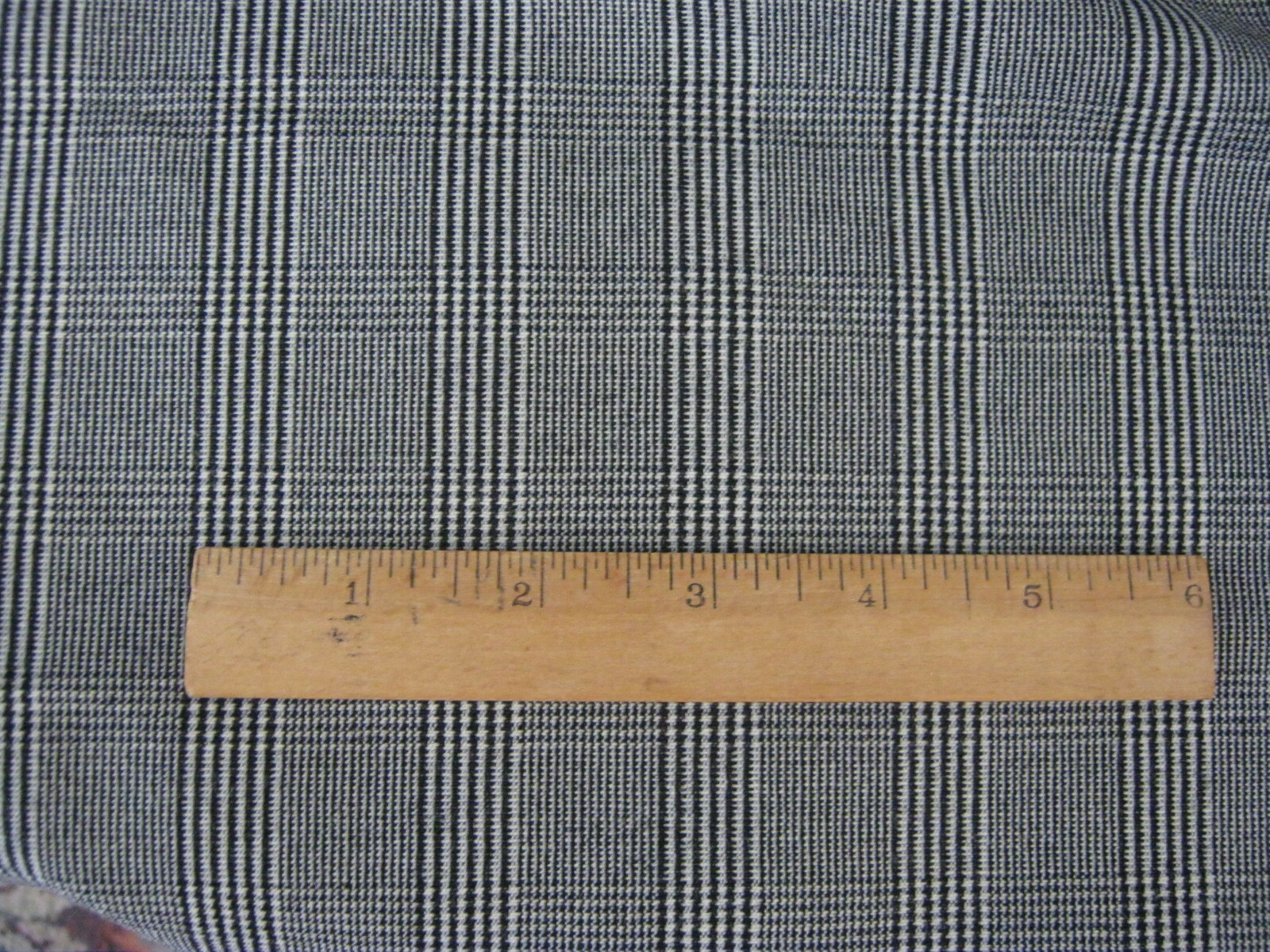 Black/White Wool Blend Stretch Glen Plaid Fabric 3 Yards x 54" eBay