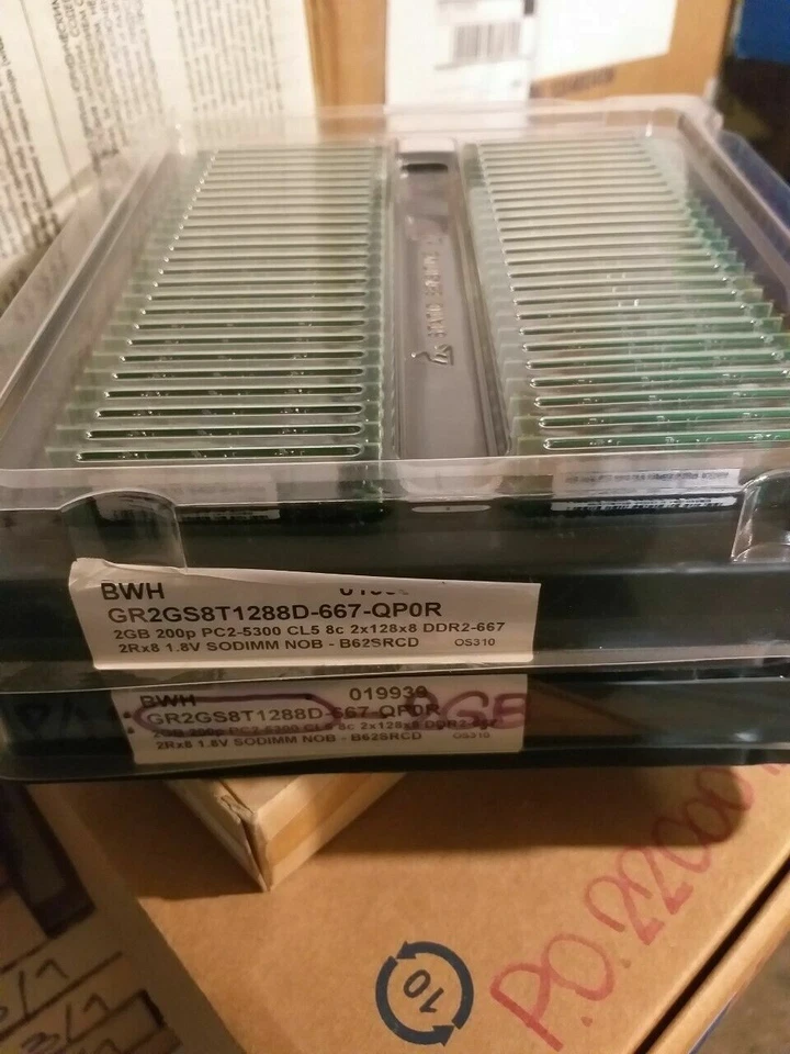 8x 2gb Qimonda/3rd GR2GS8T1288D-667-QP0R BWH 2GB 200p PC2-5300 2x128x8 DDR2-667 - Image 2 of 3