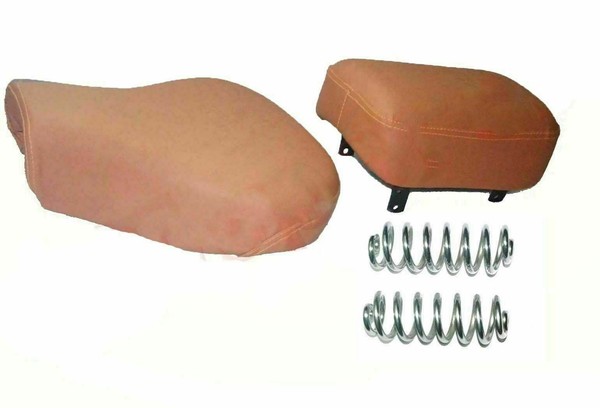 FüR Royal Enfield Electra Kugel Vorne & Hinten Sitz Tan Farbe Klassisch Typ ECS-image