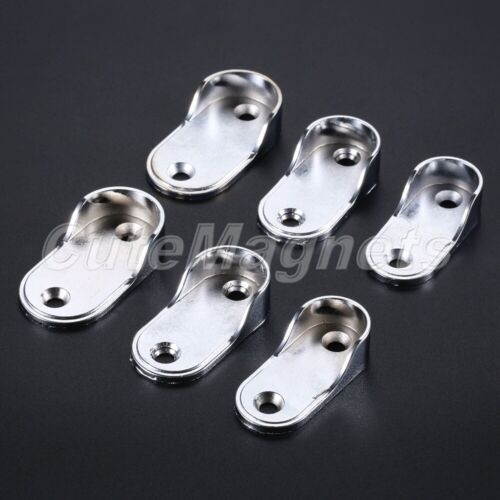 Metal Rail Hanger Wardrobe Tube End Support Holder Rod Socket Bracket Wall Mount - Picture 3 of 15