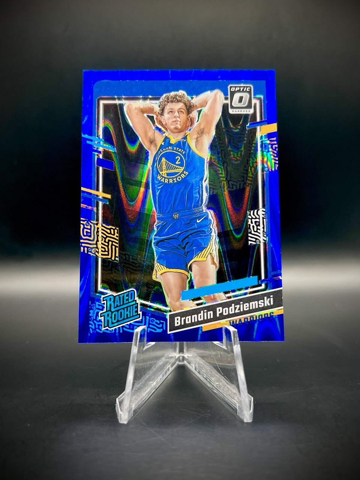 💙2023-24 Optic #203 Brandin Podziemski Blue Seismic Prizm /249 Rated Rookie RC