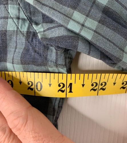 J Crew Mens Plaid Shirt Teal Green/Blue - Medium - Picture 4 of 5
