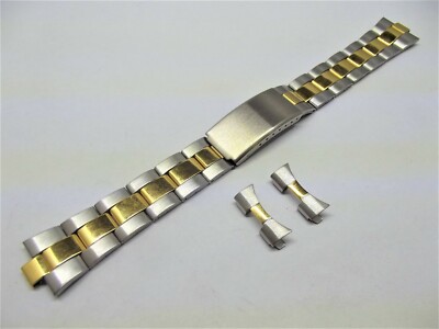 bracciale oyster orologi acciaio bicolor ansa curva 20 mm watch band correa  | eBay