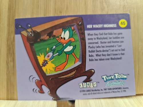TINY TOON ADVENTURES 🏆1994 Cardz #45 HER WACKY HIGHNESS Trading Card🏆FREE POST - Picture 2 of 2