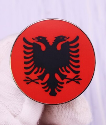 Flag of Albania Albanian Independence Day Double Headed Eagle 1.2'' Enamel Pin