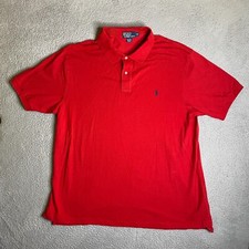 Polo Ralph Lauren Shirt Mens 2XB Big Red Pony Logo Polo Button Preppy Casual