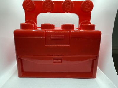 2011 Lego Elements Red Brick Storage Carrying Case w Drawer Handle  Retired