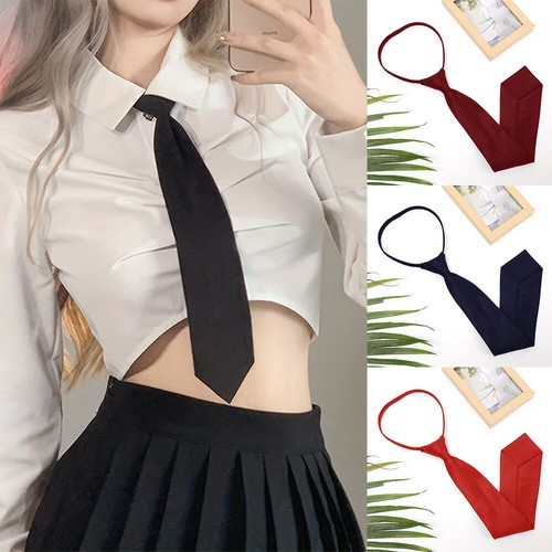 Women Solid Color Tie JK Uniform Shirt Tie Detachable All-match Easy Wear * - Picture 5 of 20