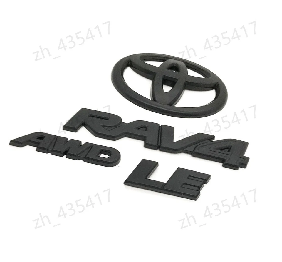 OVERLAY !! 2019 - 2025 TOYOTA RAV4 LE AWD Hybrid Matte BLACK OUT EMBLEM KIT - Image 2 of 4