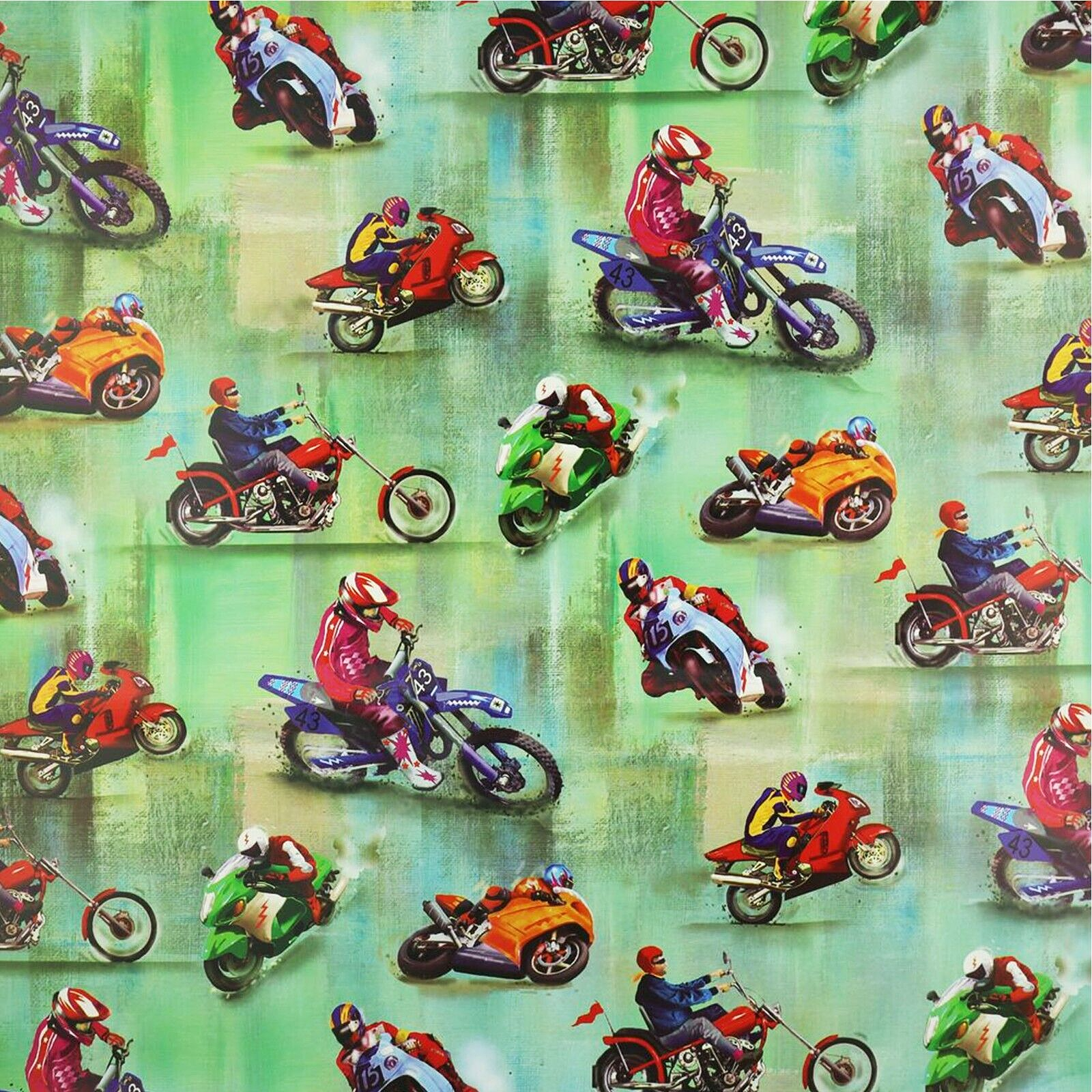Motorbike Wrapping Paper Retro Style Gift Wrap TT - 2 Sheet 2 Tag - Father's Day