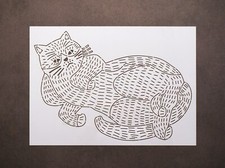 Reusable Sashiko Stencils | Embroidery Quilting Template - Cats, Gloss Finish