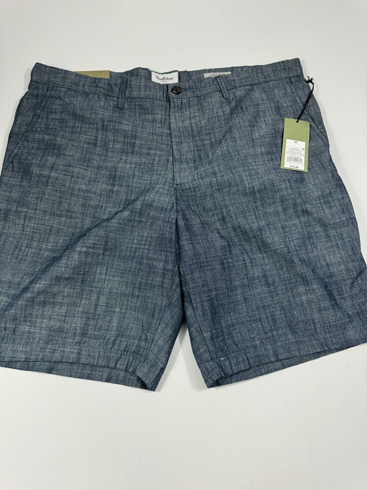 Men's 10.5 Slim Fit Blue Chambray Chino Shorts by Goodfellow & Co - Size 40 NWT