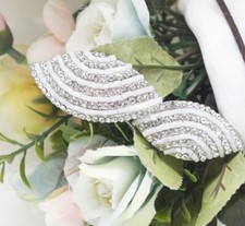 Silver tone hair clip with rhinestone metal hair clip 3267