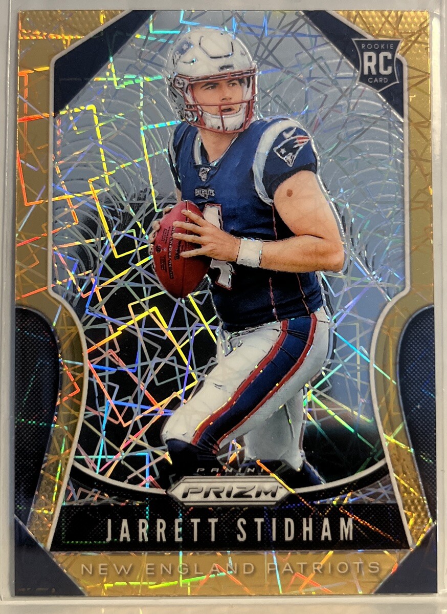 Jarrett Stidham 2019 Prizm Gold Lazer Rookie Card #308 New England Patriots