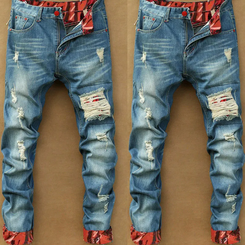 Pantalones Jeans y Muchachos con Agujero Ropa Hip Hop Para de Moda | eBay