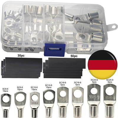 140pc Batterieklemmen Anschluss Steckverbinder Quetschverbinder Batterien