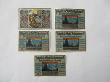 5 emergency notes Rothenburg ob der Tauber 1 x 50, 4 x 75 Pfennig emergency money