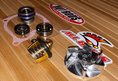 1998-2003 Polaris Magnum 500 WATER PUMP Rebuild KIT + Alum. Impeller +Thermostat