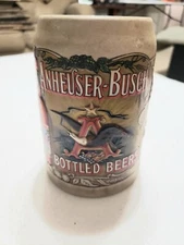 VINTAGE Handcrafted 1991 ANHEUSER-BUSCH Budweiser Bottled Beer Stein Ceramic Mug