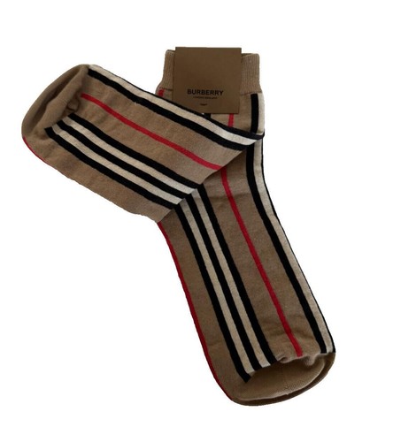 NWT Burberry Check Socks Beige Size S (35-37 Euro) - Picture 5 of 7