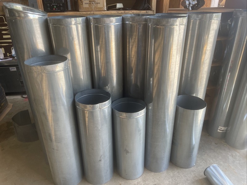12 in. x 5 ft. Round Metal Duct Pipe Has 3 Screw Holes Was Used temporary