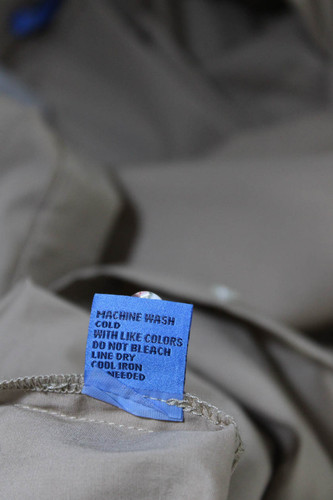 JMCL Damen Baumwolle Langarm geknöpfte Taille gebunden Shirt Kleid Beige Größe S - Bild 6 von 6