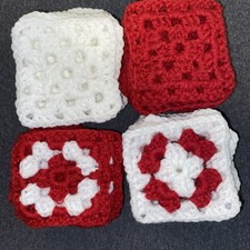 GRANNY SQUARE Lot - 32 - 3.5  Hand Made Crochet Squares