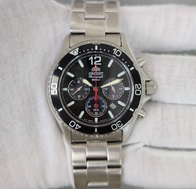 Orient Mako Solar Chronograph Black Dial RA-TX0202B New Full Set Men s Watch