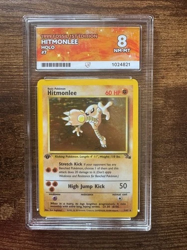 Hitmonlee 1st Edition - 7/62 Fossil - ACE 8