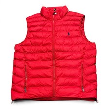 Polo Ralph Lauren Colden Packable Puffer Vest Men's Large Red Water-Repellent