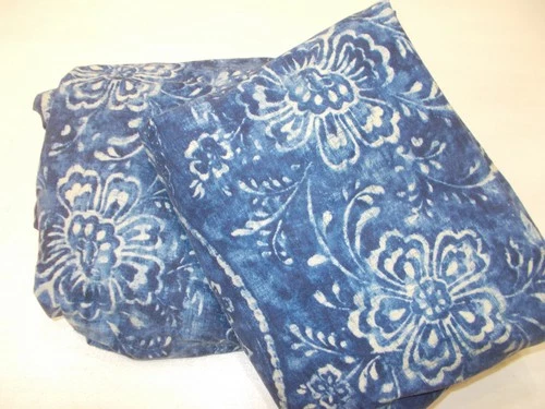 SET 2 Ralph Lauren Blue White Seychelles Batik Full Fitted and Flat Sheets