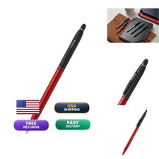 Cross AT0622-125 Click Tuxedo Metallic Red Ballpoint Pen - Black Ink - Gift Box