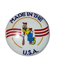 Disney's Goofy Made in the USA 2 1/4 Inch Pin Back Button