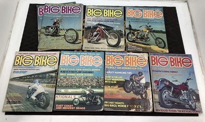 LOT 8 VINTAGE 1972 1973 1976 BIG BIKE MAGAZINES CHOPPER CUSTOM MOTORCYCLE RACING