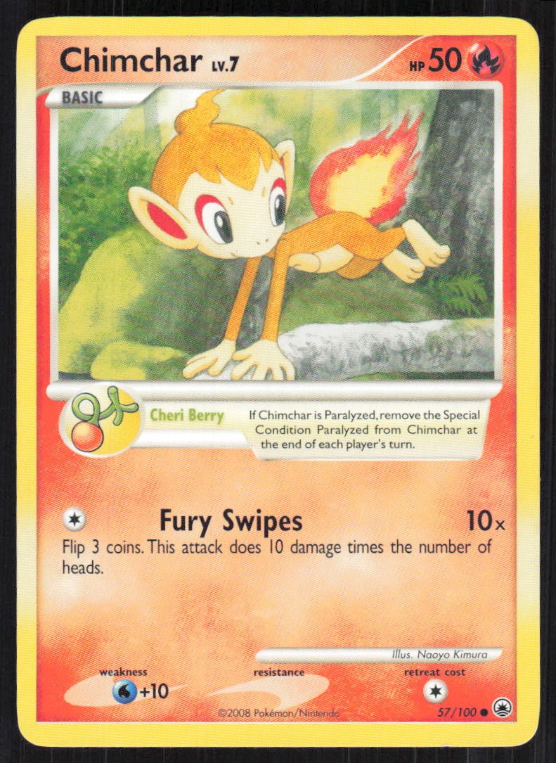 Chimchar (57) 57/100 LP Majestic Dawn Pokemon Card