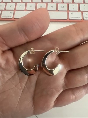 Italienische 925 Sterling Silber 4mmx20mm polierte Ohrringe Aretes de plata 925