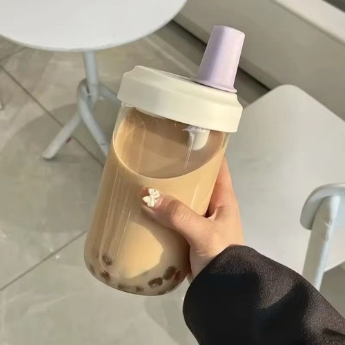 Transparent Straw Cup Large Capacity Plastic Kettle Water Cup Juice Milk - Picture 9 of 11