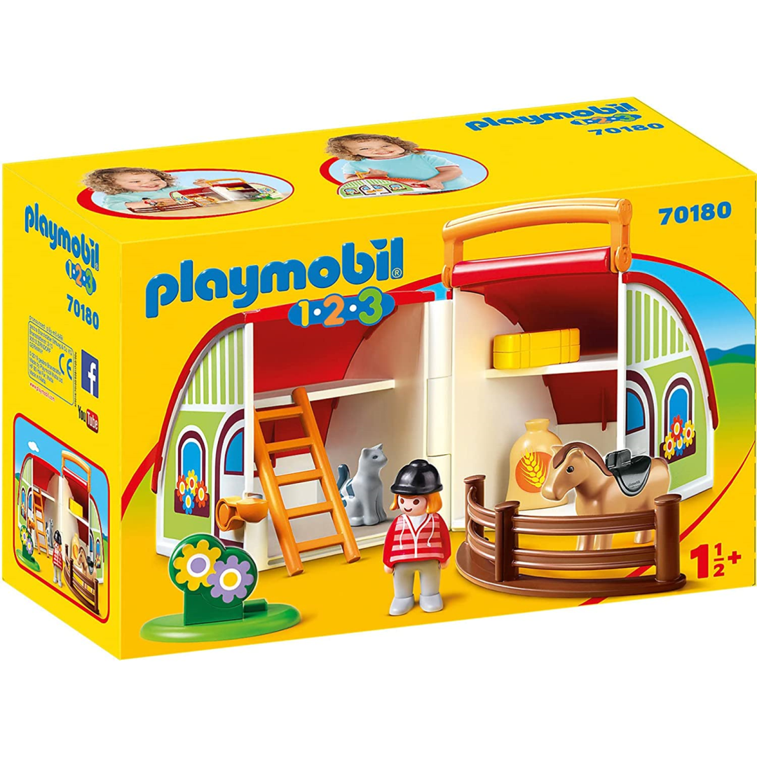 Playmobil 70180 1.2.3 Colourful Barn Yard and Animal Figures (Box Damaged)
