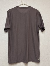Vuori Strato Tech Tee Heather Brown Short Sleeve Stretch T-Shirt V126 Sz L
