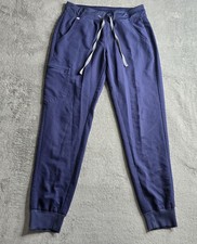 Figs Zamora Joggers Womens Small Navy Blue Tapered Pockets Medical 28" Inseam