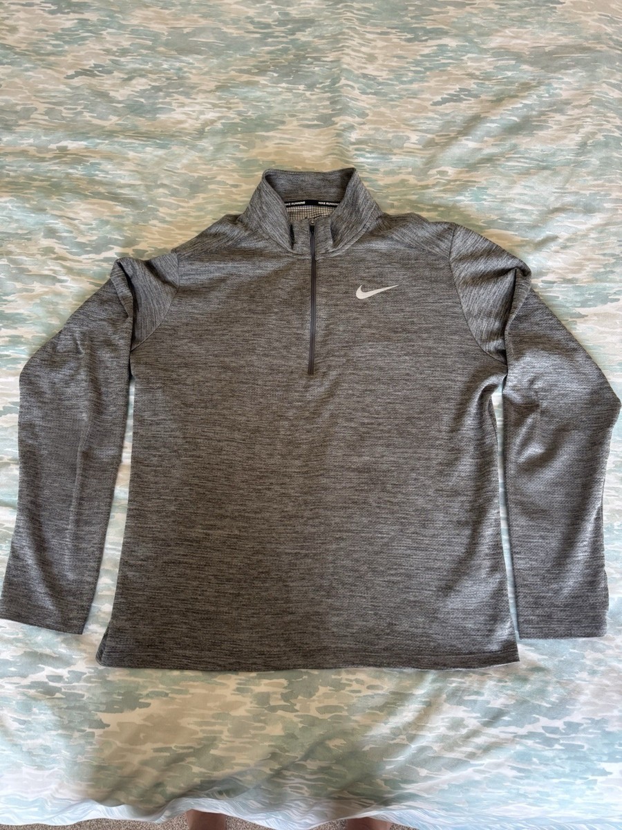 Nike Running Long Sleeve 1/4 Quarter Zip Jumper Grey Miler Tracksuit