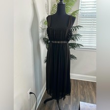 Connected Apparel Black Chiffon Maxi Dress • Size 14 • Formal Fairycore