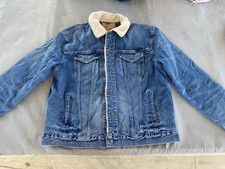 American Eagle Sherpa Lined Denim Jacket Men ...
