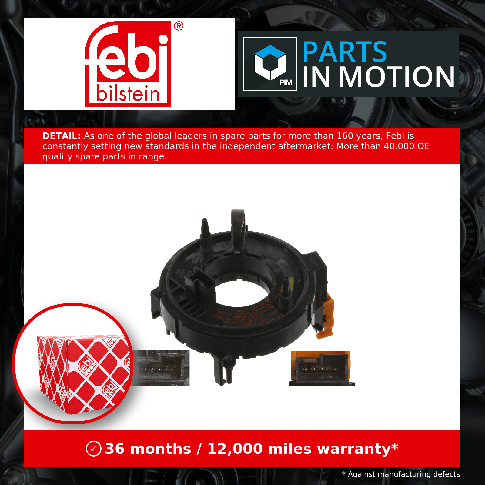 Fits FEBI 34702 AIRBAG CLOCKSPRING + WHEEL STEERING SENSOR - Image 7