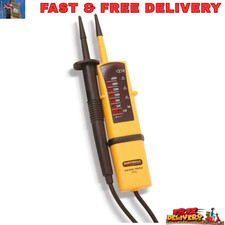 Industrial-Grade Two Pole Voltage and Continuity Tester, GS38 Compliant - Yellow