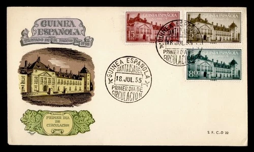 DR WHO 1955 SPANISH GUINEA FDC COMBO R49817